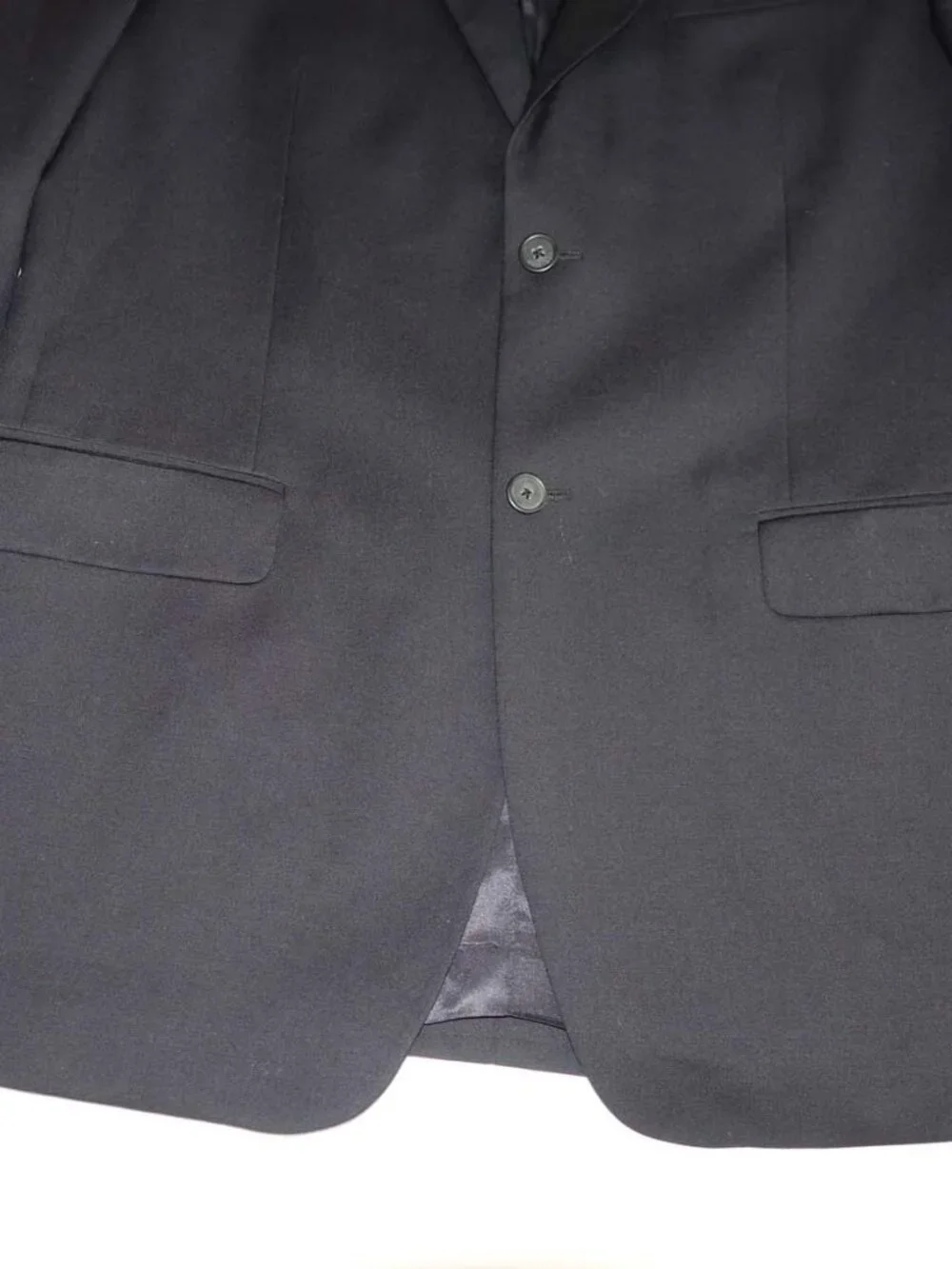 Tommy Hilfiger Men's 2 Button Suit Size 42 Long 35 x 31 Navy Blue 100% Wool 42L